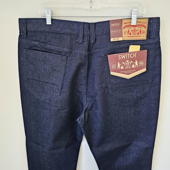 Men's Straight Fit Jeans - Dark Navy - Picture 8 of 9
